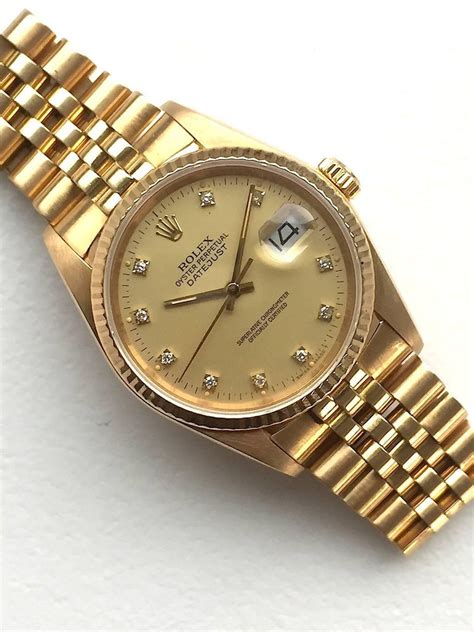 rolex datejust covered in diamonds 18k gold|18k gold rolex oyster perpetual.